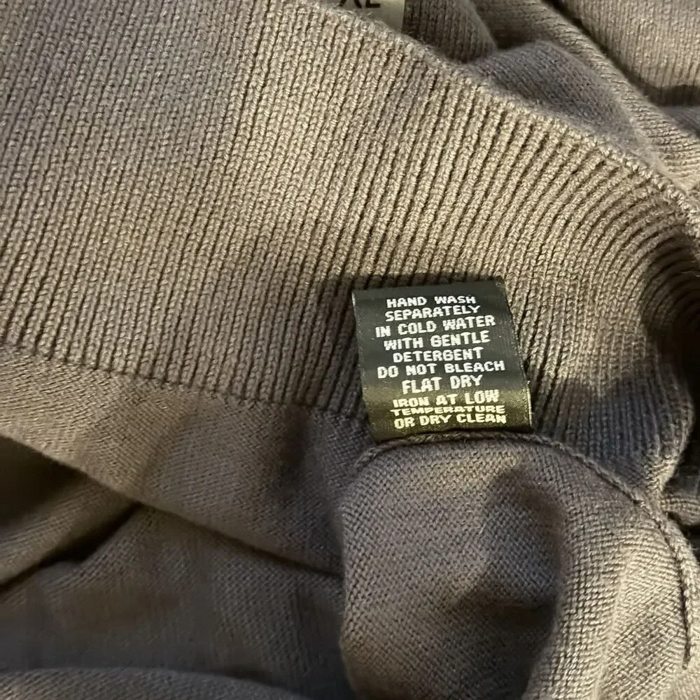 Murano Mens Lot Long Sleeve Crew Neck Sweater Sz XL Dark Gray Blue Cotton Modal